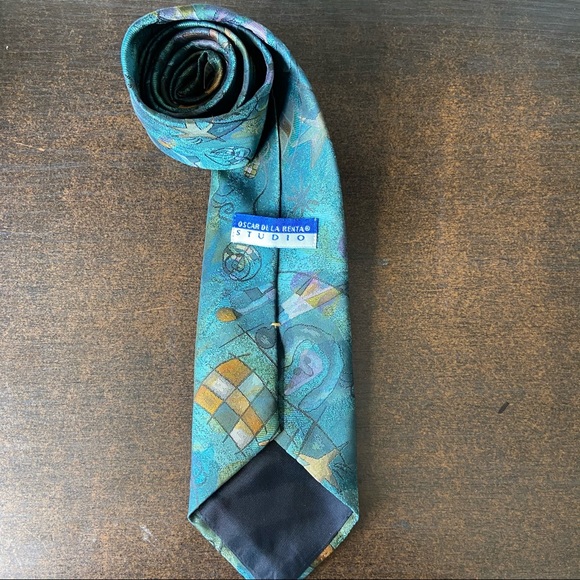 Assorted VINTAGE OSCAR DE LA RENTA Ties set - Picture 9 of 14